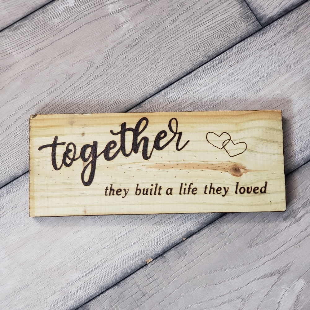 Wood Burned Sign